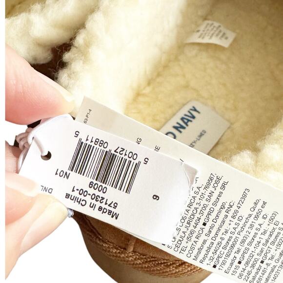 Old Navy ON Faux Sherpa Lined Platform Slippers Slip On Chestnut NWT Size 9 NEW - Picture 9 of 9